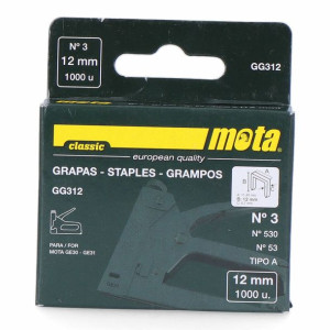 Zszywki Mota gg312 1000 Unidades Nº 3 12 mm
