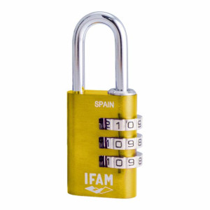 Zamek szyfrowy IFAM Combi30 Żółty Aluminium Stal chromowana (3 cm)