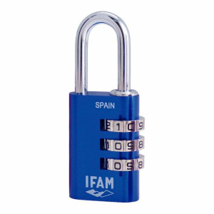 Zamek szyfrowy IFAM Combi30 Niebieski Aluminium Stal chromowana (3 cm)
