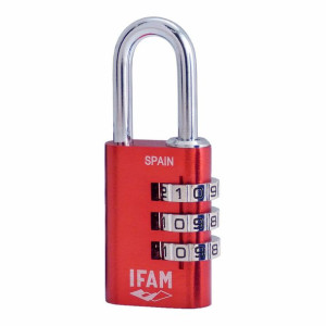 Zamek szyfrowy IFAM Combi30 Czerwony Aluminium Stal chromowana (3 cm)