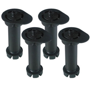 Nogi Micel pt11-96301 Okrągła Meble Czarny ABS 4 Sztuk (Ø 33 x 130 mm)