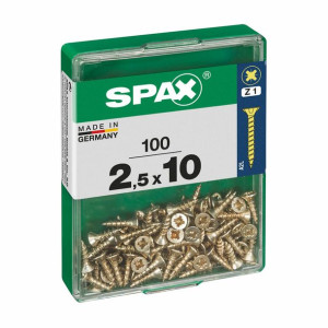 Pudełko śrubek SPAX Śruba do drewna Płaska głowa (2,5 x 10 mm)