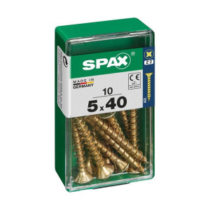 Pudełko śrubek SPAX Yellox Drewno Płaska głowa 10 Części (5 x 40 mm)