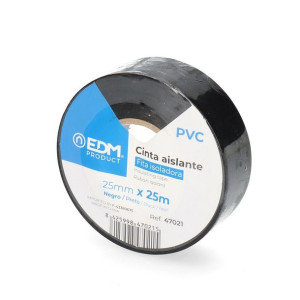 Taśma izolacyjna EDM Czarny PVC (25 mm x 25 m)