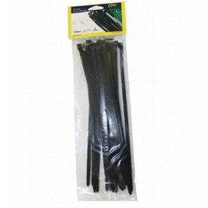 Paski do Kabli Nylonowe EDM 300 x 4,8 mm Czarny 25 Sztuk