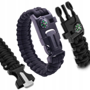 Bransoletka Survivalowa Przetrwania Paracord 5w1
