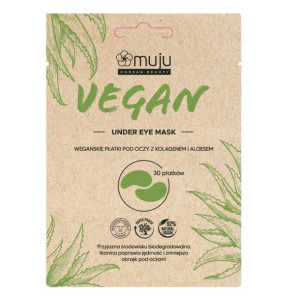 MUJU Vegan Under Eye Mask wegańskie płatki pod oczy kolagen i aloes 30szt