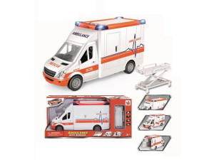 Ambulans 28 Cm. Z Otwieranymi Drzwiami, Świ. I Dzw