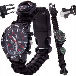 Zegarek Survivalowy Taktyczny Paracord 6w1