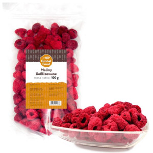 Maliny Liofilizowane 100g Całe Owoce