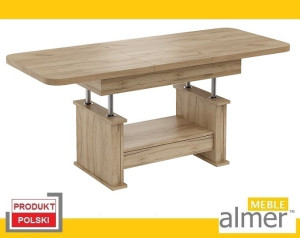 Ławostół Stół Ława L02 Szuflada Rozkładana do 170cm dąb craft złoty