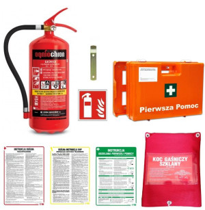 Zestaw dla firm PPOŻ BHP Gaśnica 6 kg  Apteczka DIN 13157 Instrukcje