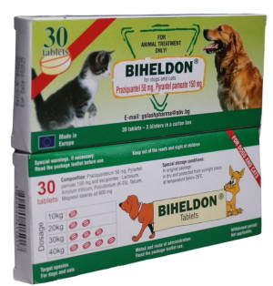 Biheldon Odrobaczanie Psa Kota - 30 tabletek - całe opakowanie
