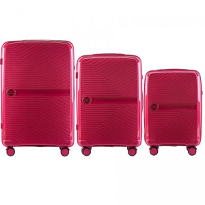 DQ181-04 Zestaw 3 walizek Wings L,M,S Rose Red 100% POLIPROPYLEN
