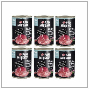 Pan Mięsko Wieprzowina z dzikiem 6x400 g. Dla psa
