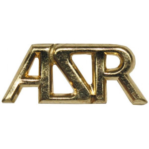 Odznaka metalowa CZ/SK, złota, „ASR”