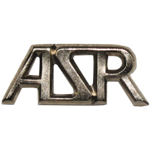 Odznaka metalowa CZ/SK, srebrna, „ASR”