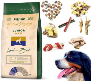 Fitmin Maxi Junior Lamb&Beef 12 kg karma dla psa + 101 gratis