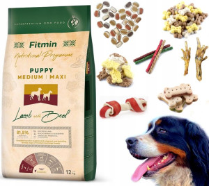 Fitmin Medium Maxi Puppy Lamb&Beef 12kg karma dla psa +101gratis