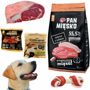 Pan Mięsko Cielęcina z indykiem 9kg karma dla psa + gratis