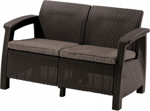 Allibert Keter Sofa Ogrodowa Corfu Brąz 128x70cm