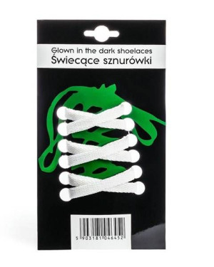 SZNURÓWKI Białe ŚWIECĄCE w ciemności