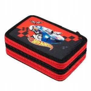 Piórnik 3-komorowy z wyposażeniem Hot Wheels
