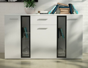 Komoda Salsa biała 140x80 cm LED
