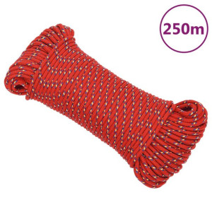 Linka żeglarska, czerwona, 3 mm, 250 m, polipropylen