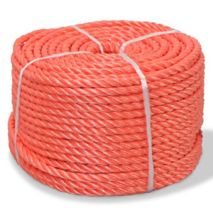 Skręcana linka z polipropylenu, 12 mm, 250 m, pomarańczowa