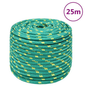 Linka żeglarska, zielona, 14 mm, 25 m, polipropylen