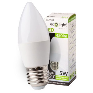 Żarówka Led E27 5w 3000k Świeczka Ciepła 5w=40w