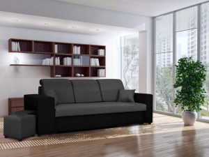 Bella elegancka sofa rozkładana z pufami w cenie