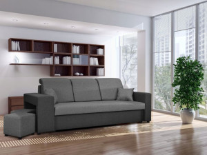 Bella elegancka sofa rozkładana z pufami w cenie
