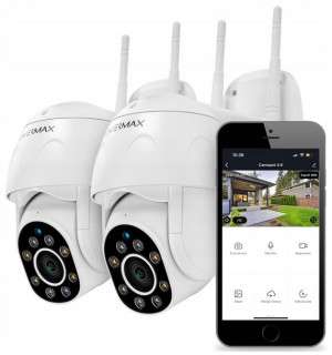 Zestaw Kamer Zewnętrznych Obrotowe Ip Wifi Full Hd