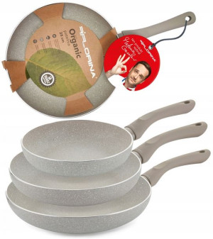 Zestaw 3 Patelni Indukacja Gaz 20cm 24cm 28cm