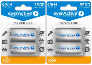 4x Akumulatorki Ni-mh Everactive R14 C 3500 Mah