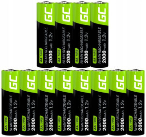12x Akumulatorki Aa R6 Green Cell 2000mah Baterie