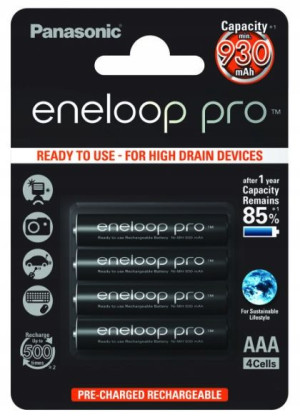 4 Akumulatorki Panasonic Eneloop Pro Aaa R3 930mah