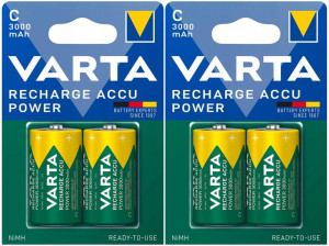4x Akumulatorki Varta R14 C Hr14 3000mah Baterie