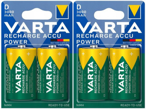 4 X Akumulatorki Varta R20 D Hr20 3000mah Baterie