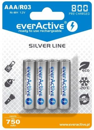 4x Akumulatorki R03/aaa 800 Mah Everactive