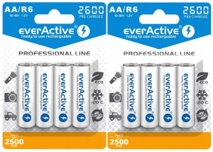 8x Akumulatorki Everactive Baterie R6 Aa 2600ma