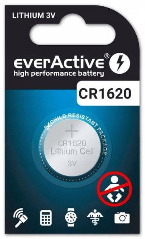 MOCNA BATERIA LITOWA CR1620 PASTYLKA 3V everActive