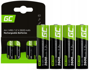 4x Akumulatorki Baterie Aa R6 Green Cell 2600 Mah