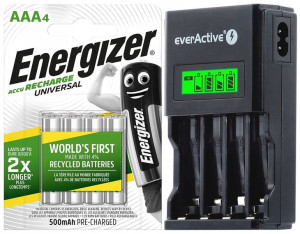 Ładowarka Baterii Aa Aaa + 4x Akumulatorki 500 Mah
