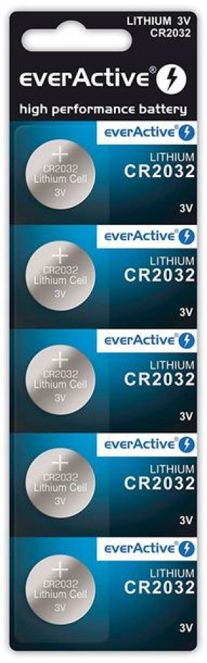 Mocna Bateria Cr 2032 Litowa 3v Płaska Bios 5 Szt