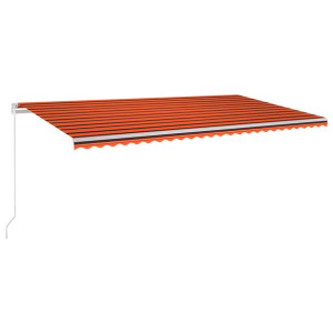 Ręcznie zwijana markiza z LED, 600x350 cm, pomarańczowo-brązowa