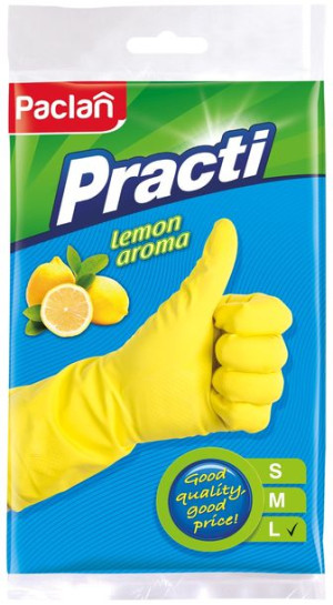 RĘKAWICE GUMOWE Zapach cytrynowy Paclan r. L