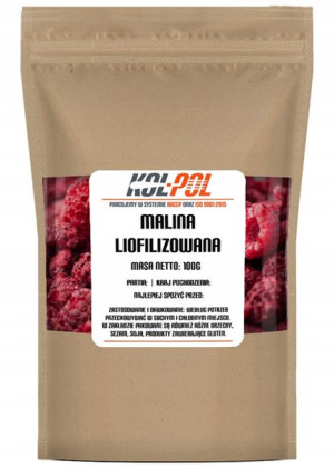 MALINY LIOFILIZOWANE 100g Całe owoce liofilizowane